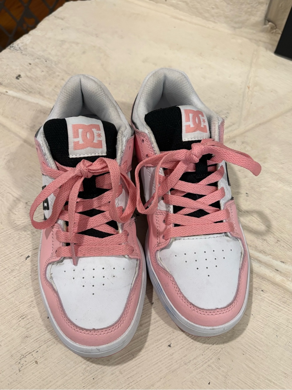 DC Pink White and Black Skate Sneakers - Picture 2 of 5